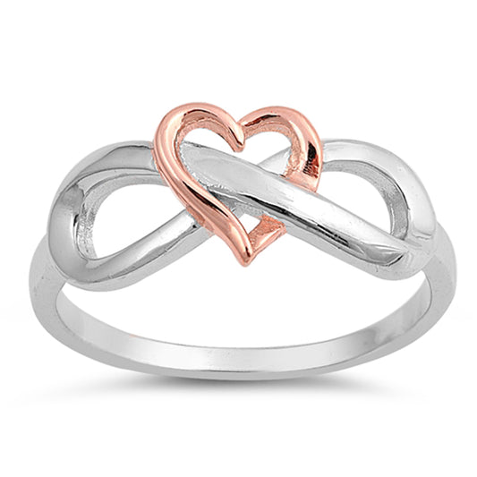 Beautiful Infinity Heart Love Ring New .925 Sterling Silver Band Sizes 4-10