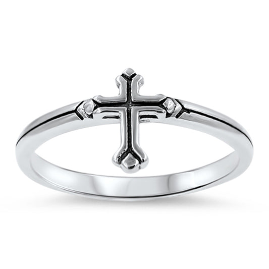 Medieval Cross Christian Love Purity Ring .925 Sterling Silver Band Sizes 5-9