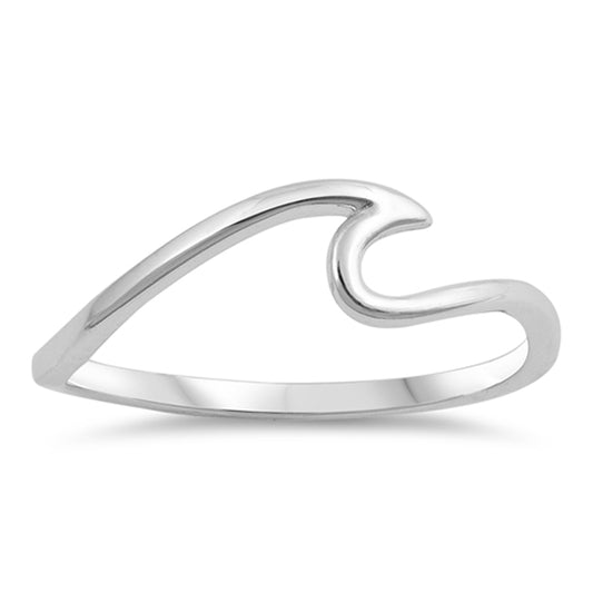 Wave Sea Ocean Thin Swirl Thumb Ring New .925 Sterling Silver Band Sizes 2-13