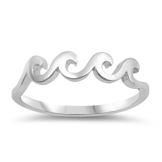 Wave High Polish Ocean Sea Thumb Ring New .925 Sterling Silver Band Sizes 4-10