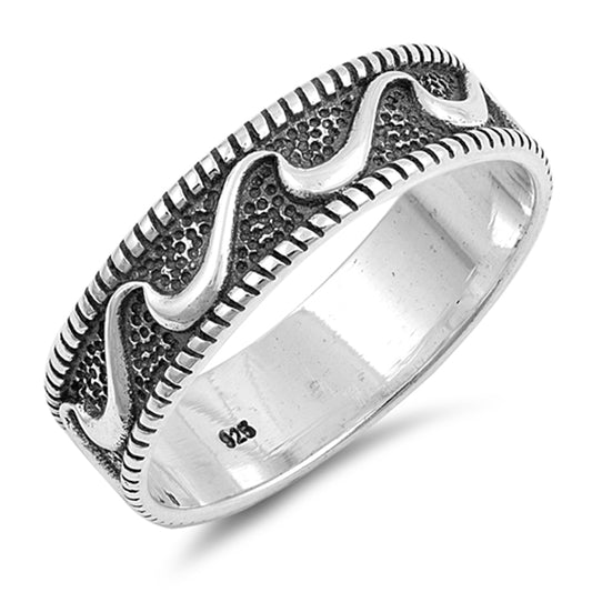 Wave Bali Rope Ocean Sea Thumb Ring New .925 Sterling Silver Band Sizes 5-10