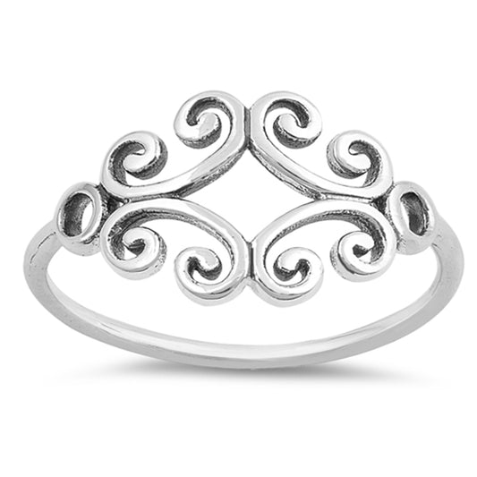 Beautiful Swirl Cutout Simple Elegant Ring .925 Sterling Silver Band Sizes 4-12