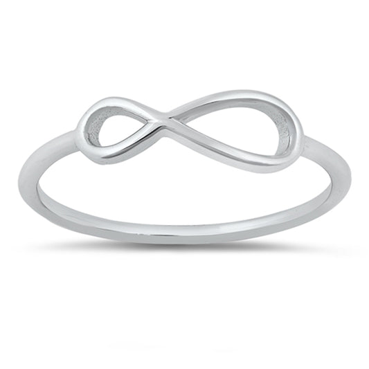 Simple Infinity Loop Knot Skew Ring New .925 Sterling Silver Band Sizes 4-10