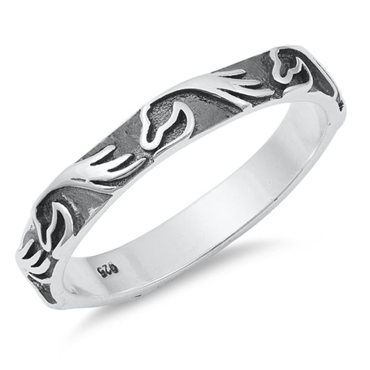 Oxidized Wave Ocean Water Surf Ring New .925 Sterling Silver Band Sizes 4-10