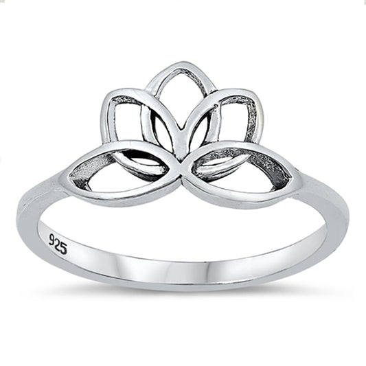 Beautiful Spiral Lotus Flower Ring New .925 Sterling Silver Band Sizes 4-10