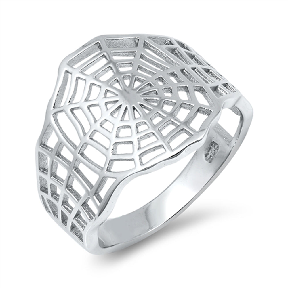 Unique Cutout Spider Web Ring New .925 Sterling Silver Band Sizes 4-10