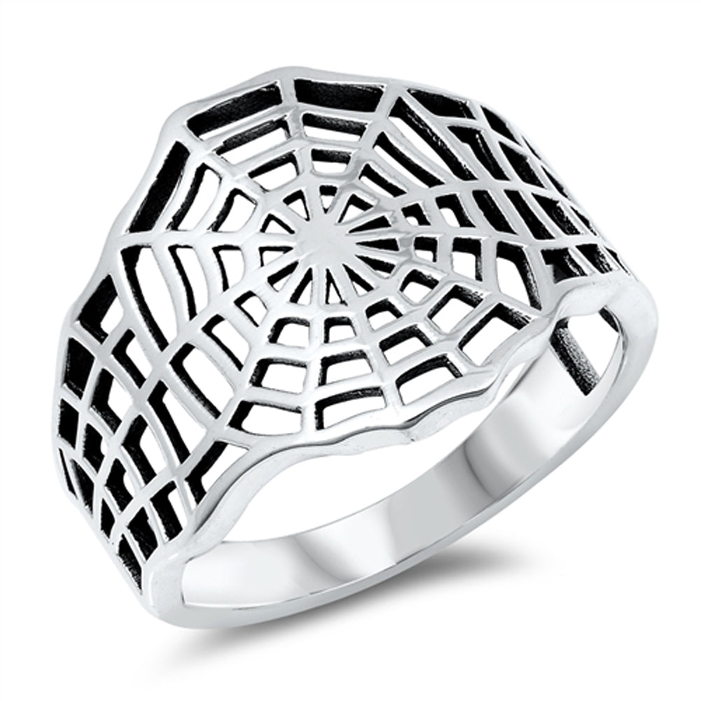 Funky Cutout Spider Web Ring New .925 Sterling Silver Band Sizes 4-10