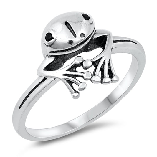 Wholesale Cute Smiling Treefrog Animal Frog Ring New .925 Sterling Silver Band Sizes 4-10