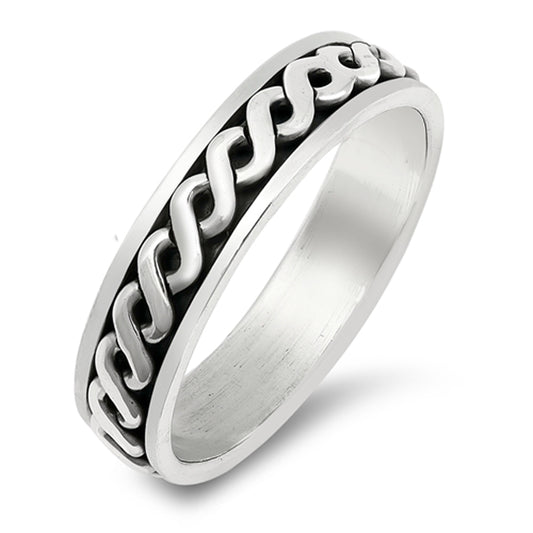 Fashion Oxidized Celtic Twist Knot Ring New .925 Sterling Silver Band Sizes 6-13