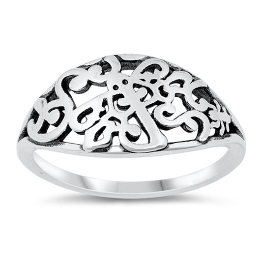 Wholesale Filigree Swirl Open Ring New .925 Sterling Silver Band Sizes 5-10