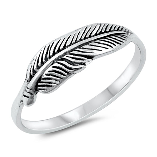 Wholesale Boho Feather Ring New .925 Sterling Silver Band Sizes 3-10