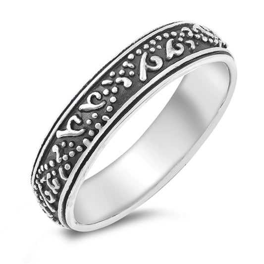 Wholesale Oxidized Beaded Bali Style Ring New .925 Sterling Silver Band Sizes 6-10