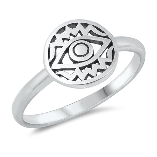 All Seeing Evil Eye Promise Ring New .925 Solid Sterling Silver Band Sizes 4-10