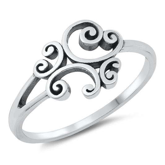 Abstract Heart Toe Ring Modern New .925 Solid Sterling Silver Band Sizes 4-10
