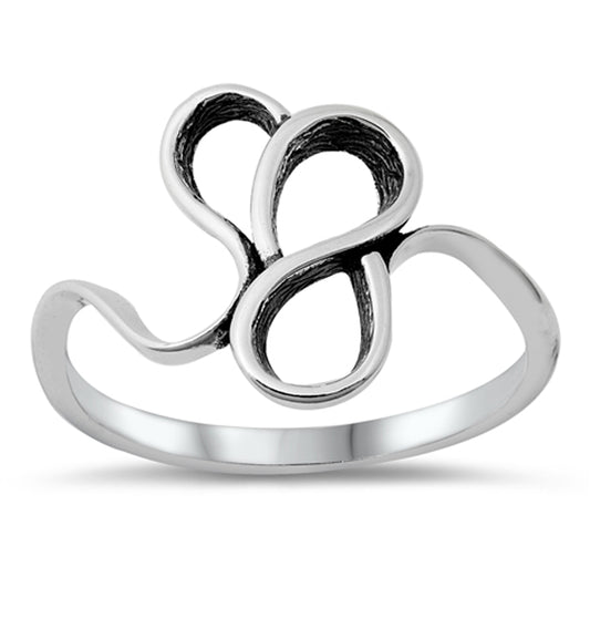 Abstract Modern Artistic Polished Ring New .925 Sterling Silver Band Sizes 4-10