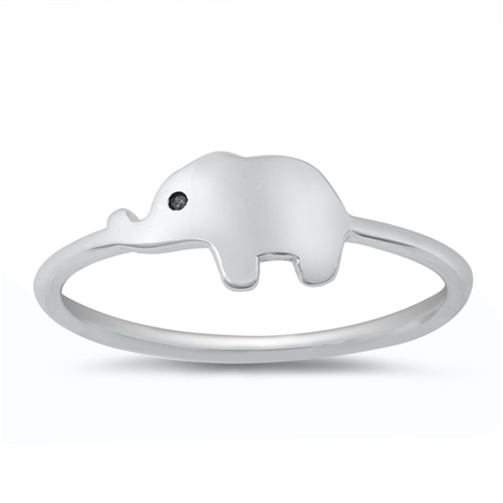 Simple Elephant Power Strength Ring New .925 Sterling Silver Band Sizes 4-10