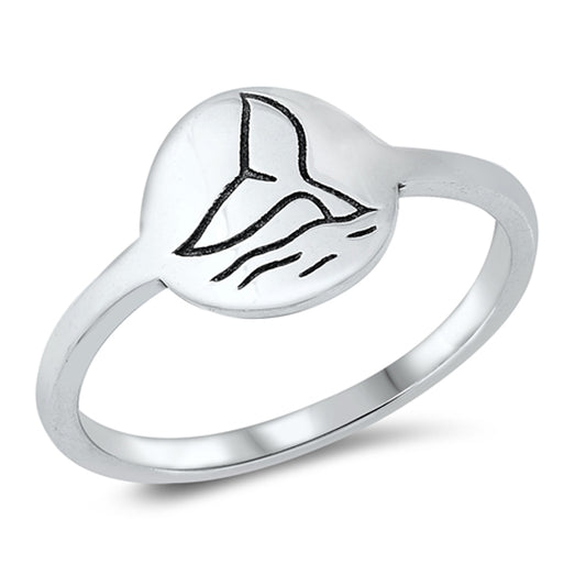 Cute Ocean Whale Tail Animal Ring New .925 Sterling Silver Band Sizes 4-10