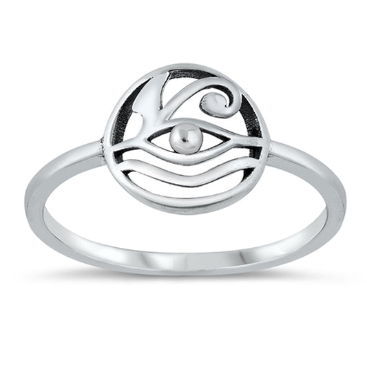 All Seeing Eye Egyptian Symbol Ring New .925 Sterling Silver Band Sizes 4-10