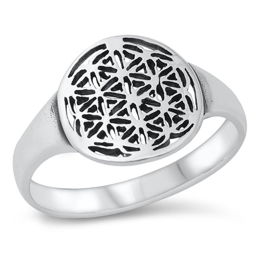 Abstract Cutout Flower Star Snowflake Ring .925 Sterling Silver Band Sizes 5-10