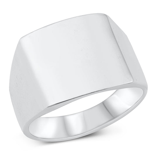 Wide Chunky Simple Ring New .925 Sterling Silver Band Sizes 7-13