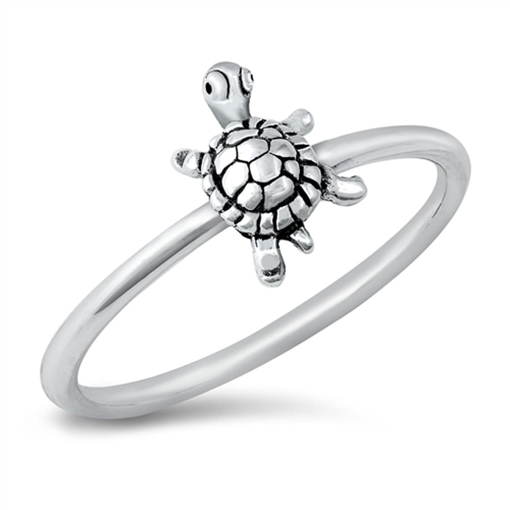 Cute Baby Turtle Animal Ring New .925 Sterling Silver Band Sizes 4-10