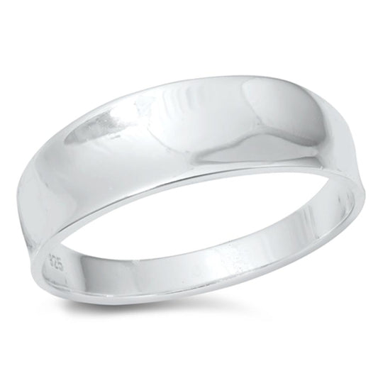 Wide Concave Fashion Chunk Ring New .925 Sterling Silver Band Sizes 4-10