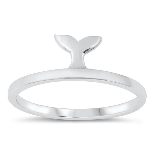 Whale Mermaid Tail Strength Power Ring New .925 Sterling Silver Band Sizes 4-10