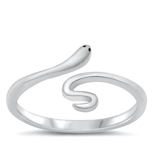 Adjustable Open Snake Fashion Ring New .925 Sterling Silver Band Sizes 4-10
