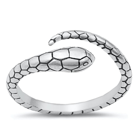 Adjustable Open Snake Beautiful Ring New .925 Sterling Silver Band Sizes 4-11