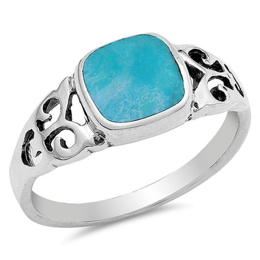 Women's Turquoise Beautiful Celtic Ring New .925 Sterling Silver Band Sizes 4-10