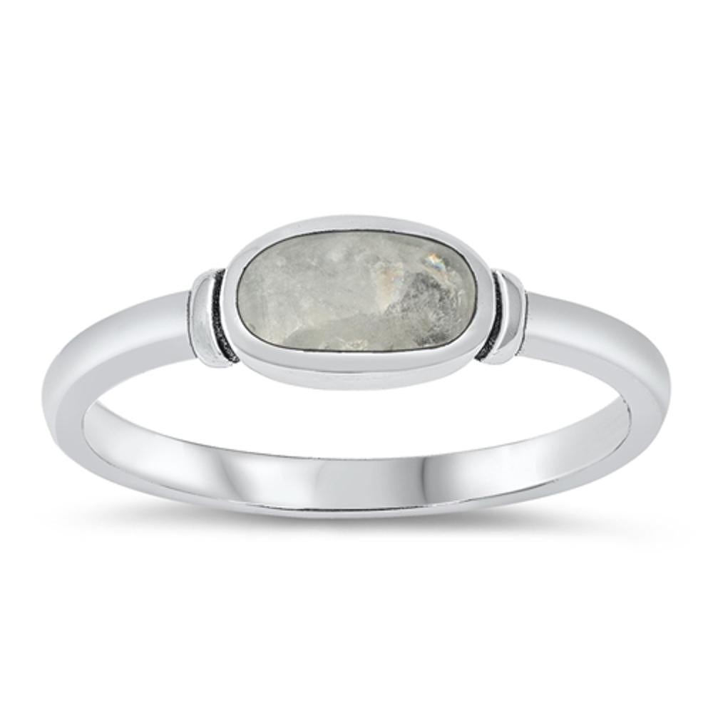 Sterling Silver Moonstone Oval Ring