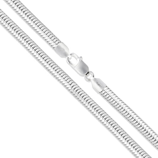 Sterling Silver Flexible Round Snake Chain 4mm 925 Italy New Necklace