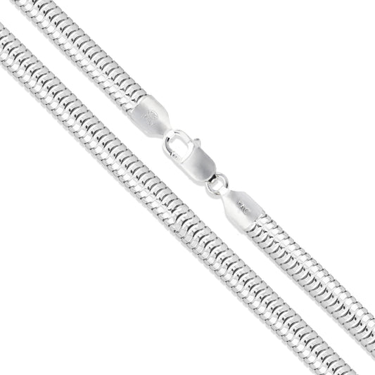 Sterling Silver Flexible Round Snake Chain 5mm 925 Italy New Necklace
