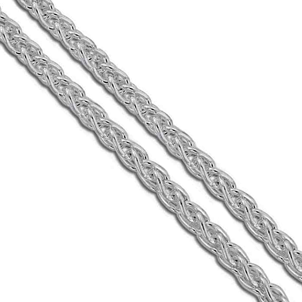 Stainless Steel Wheat Spiga Chain 3.9mm Solid Foxtail Link Basket Necklace