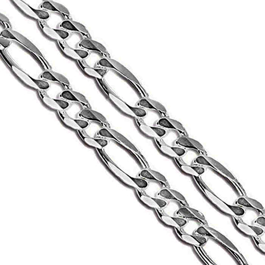 Stainless Steel Figaro Chain 6.9mm New Solid Link Necklace