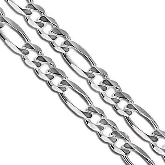 Stainless Steel Figaro Chain 9mm New Solid Link Necklace