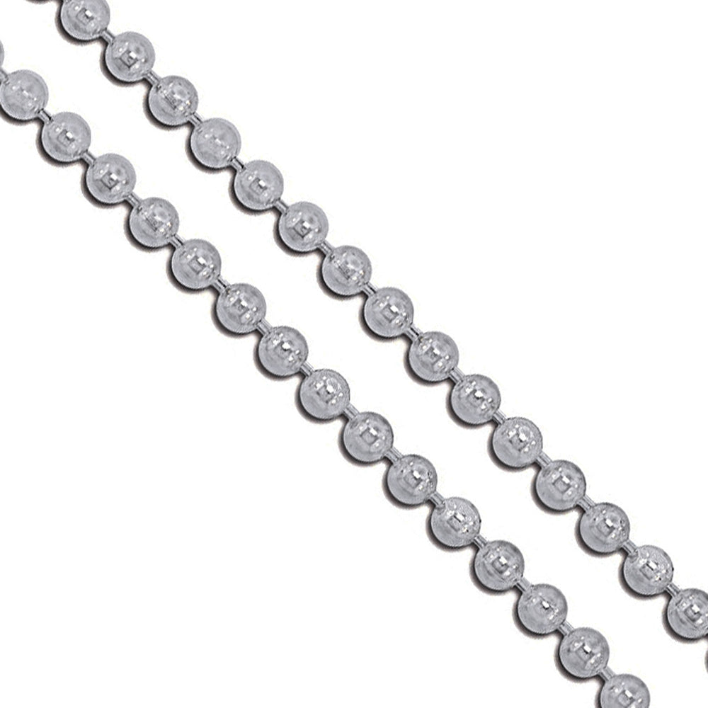 Stainless Steel Military Ball Bead Chain 3mm Dog Tag Link Pallini Necklace