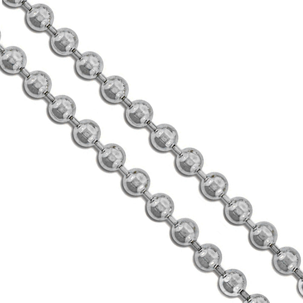 Stainless Steel Military Ball Bead Chain 4mm Dog Tag Link Pallini Necklace