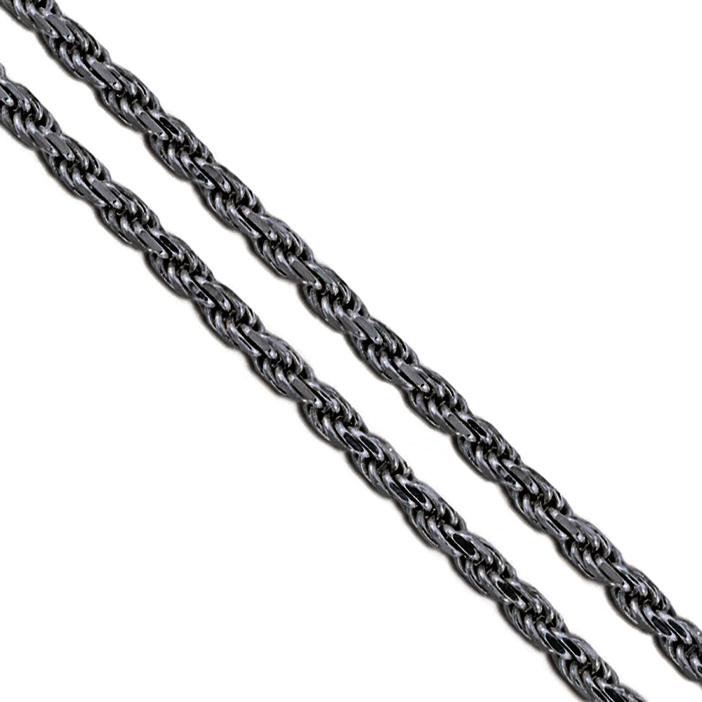 Black Stainless Steel Rope Chain 2.8mm New Solid Cord Necklace