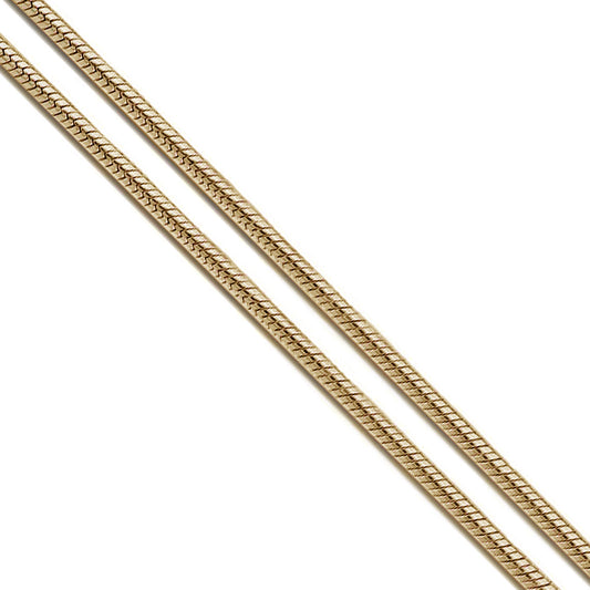 Gold Plated Snake Chain 1.9mm Solid Flexible Round Necklace