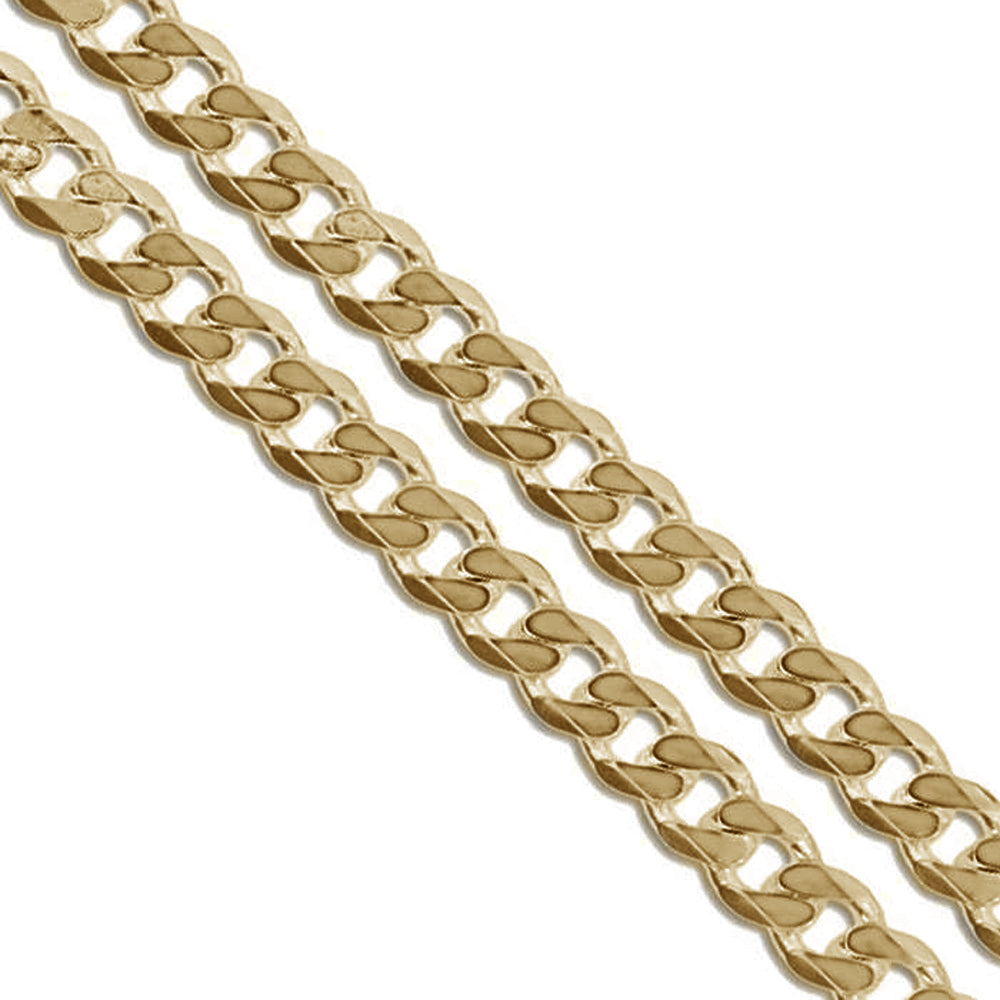 Gold Plated Curb Chain 5.9mm New Solid Cuban Link Necklace