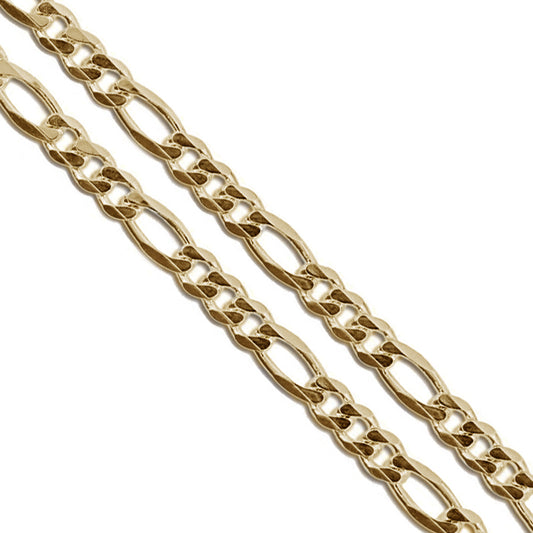 Gold Plated Figaro Chain 4mm New Solid Link Necklace