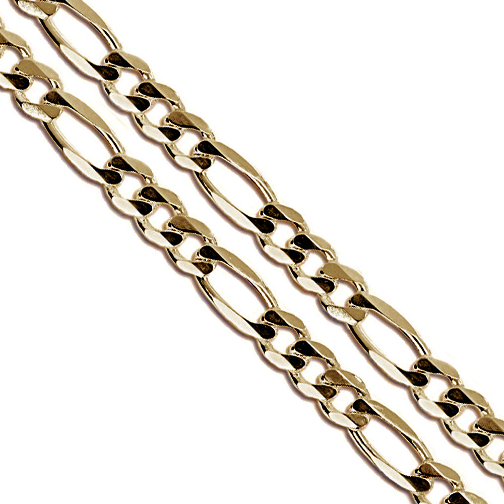 Gold Plated Figaro Chain 5mm New Solid Link Necklace