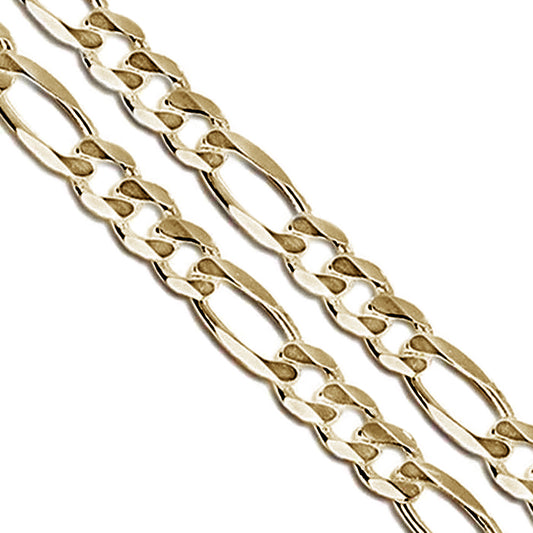 Gold Plated Figaro Chain 8.7mm New Solid Link Necklace