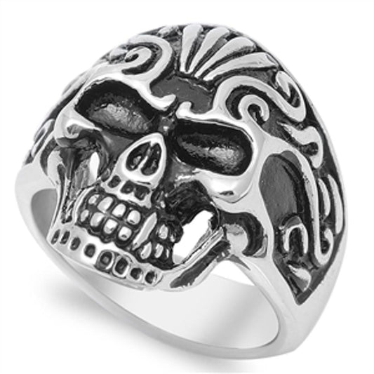 Anarchy Biker Skull Evil Chopper Ring New 316L Stainless Steel Band Sizes 8-15