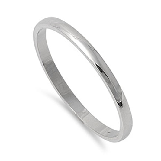 Women's Ring Traditional Polished Stainless Steel Band New 2mm Sizes 2-14