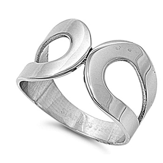 Women's Fashion Ring Polished Stainless Steel Band New USA 13mm Sizes 5-10
