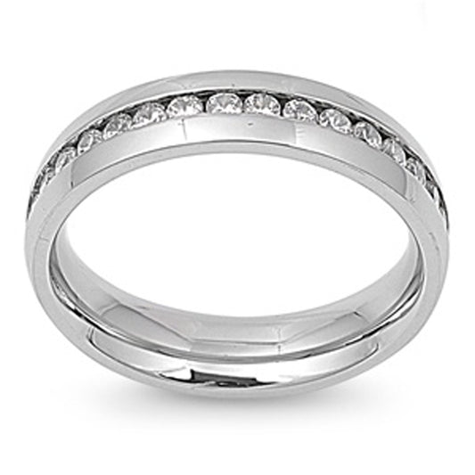Mens Womans Thin Ring Classic Polished Stainless Steel Band New 5mm Sizes 9-13