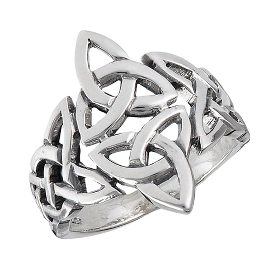 Oxidized Wide Celtic Endless Infinity Knot Ring Sterling Silver Band Sizes 8-12