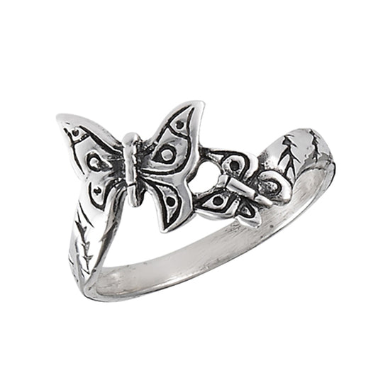 Oxidized Butterfly Wings Beautiful Ring New .925 Sterling Silver Band Sizes 1-8